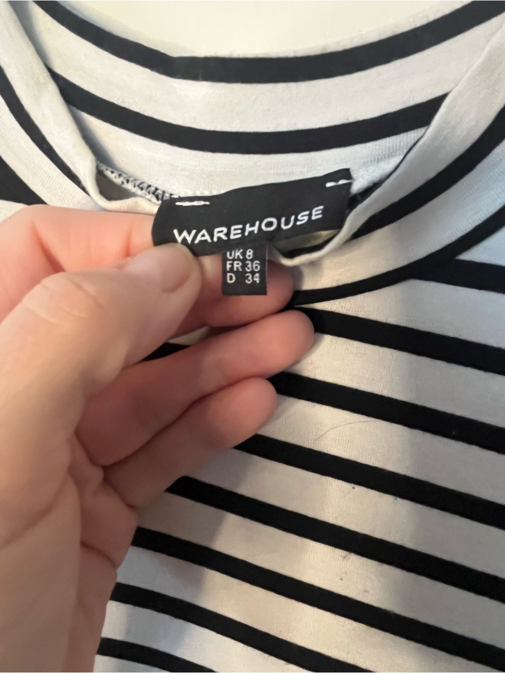 Black & White Striped Short Sleeve T-Shirt Dress - Picture 3 of 4